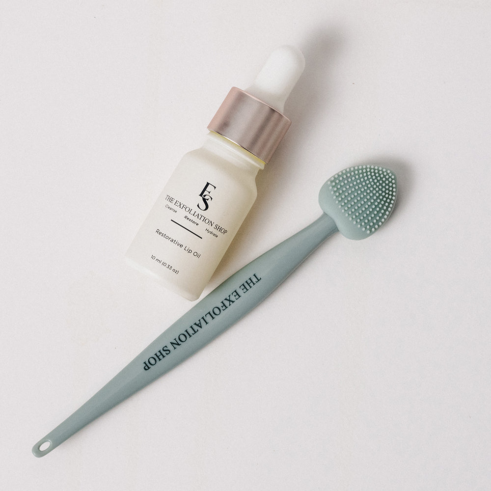 Lip Prep Duo | Restorative Lip Oil and Lip Brush Set